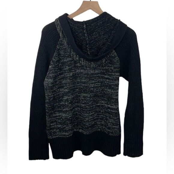 Columbia Hooded Black Long Sleeve Knit Pullover Hooded Sweater Wool Blen… - Picture 2 of 8